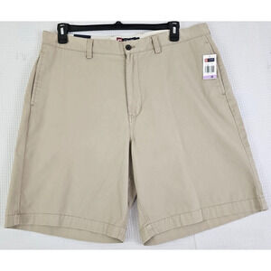 Chaps ~Men's Size 38~ Khaki/Beige Flat Front 100% Cotton Chino Shorts NWT.